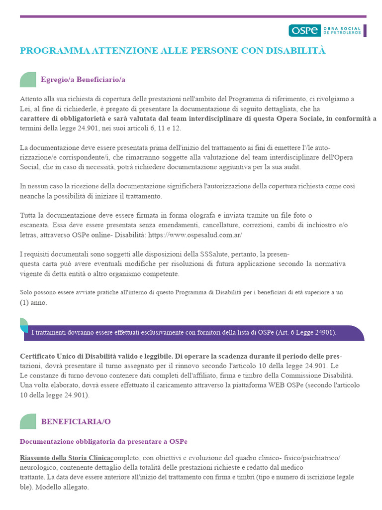 Programma Di Assistenza Medica Per La Disabilità 2023 | PDF