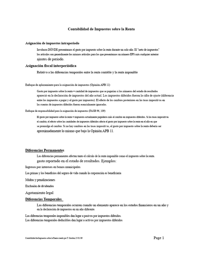 Contabilidad de Impuestos Sobre La Renta | PDF | Contabilidad | Impuestos