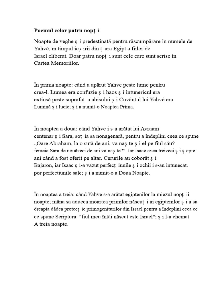 Poemul Celor Patru Nopți | PDF