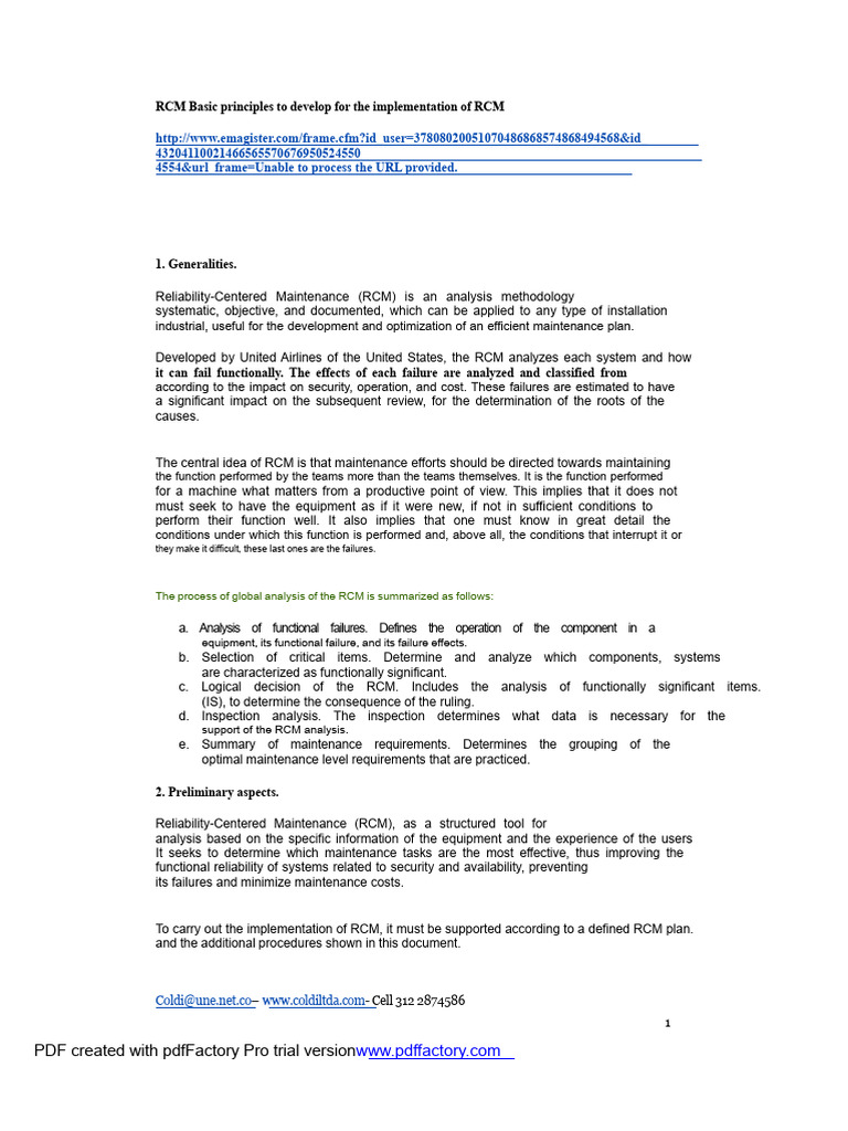 RCM Implementation Principles Guide | PDF | Reliability Engineering ...