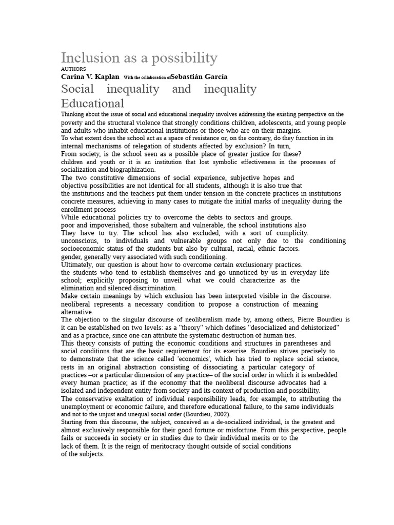 Addressing Educational Inequality Issues | PDF | Social Exclusion ...