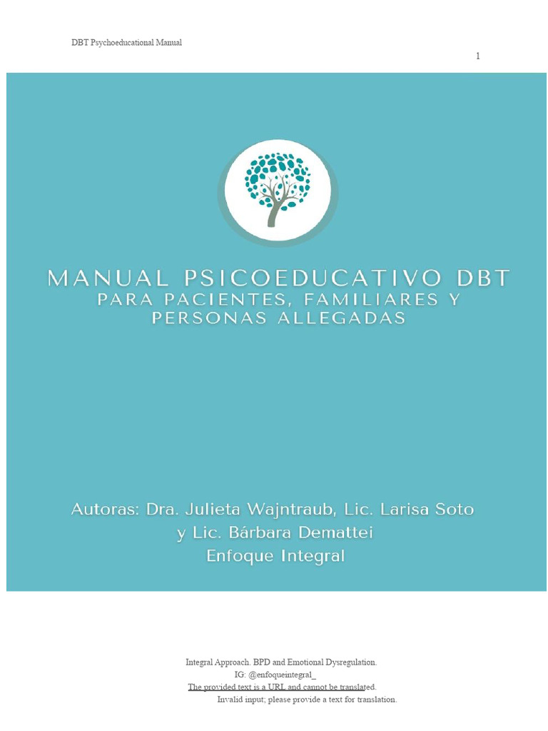 DBT Manual for BPD and Emotional Dysregulation | PDF | Dialectical ...
