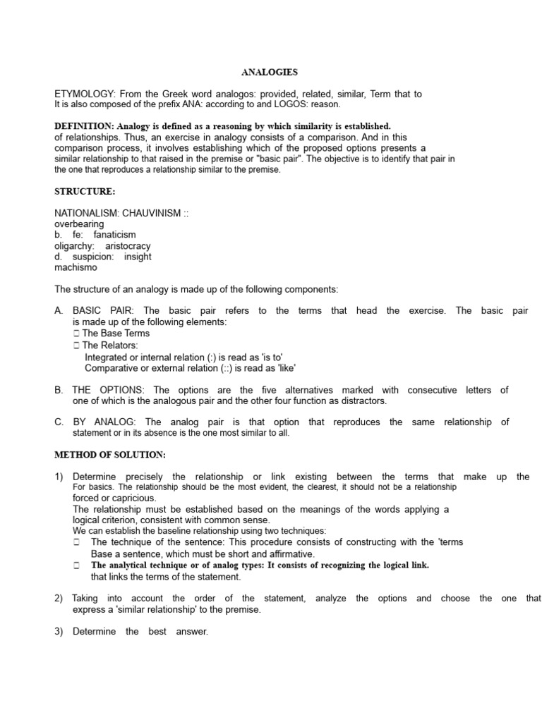 Understanding Analogous Statements | PDF | Analogy | Rationality