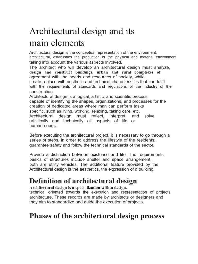Key Elements of Architectural Design | PDF | Design | Beam (Structure)