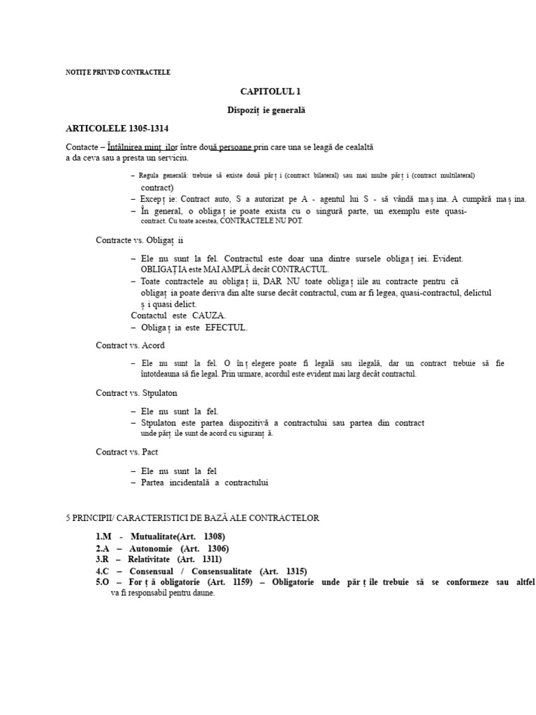 Note Despre Contracte | PDF