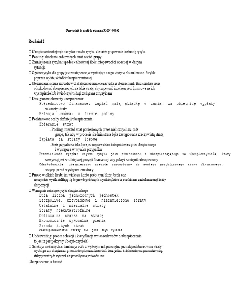 UGA RMIN 4000 Egzamin 2 Przewodnik Do Nauki | PDF
