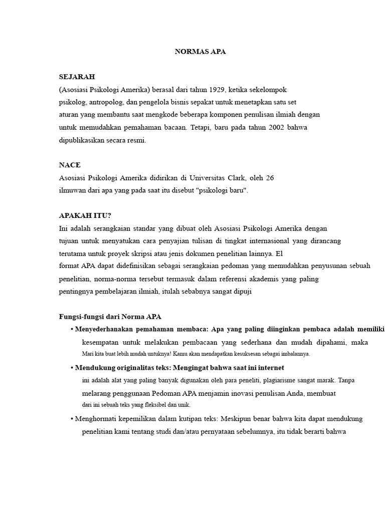 Panduan Lengkap Format APA 2023 | PDF