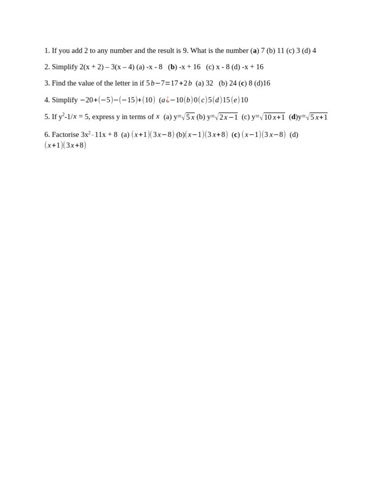 Math Problem Solving and Simplification | PDF