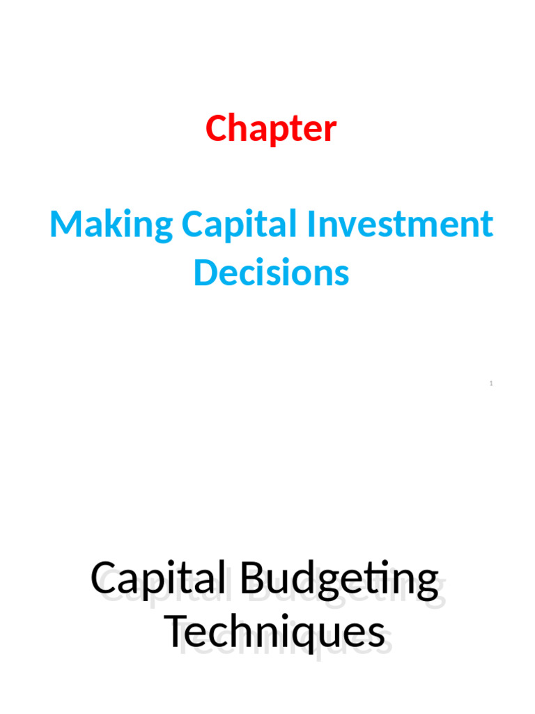 Capital Budgeting Techniques Explained | PDF | Capital Budgeting ...