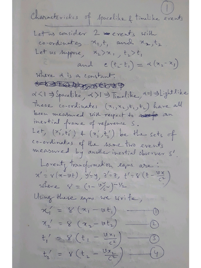Spacelike & Timelike Separation | PDF