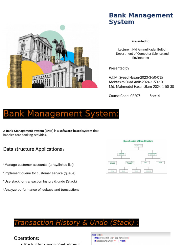 Bank Management System Presentation Slide | PDF