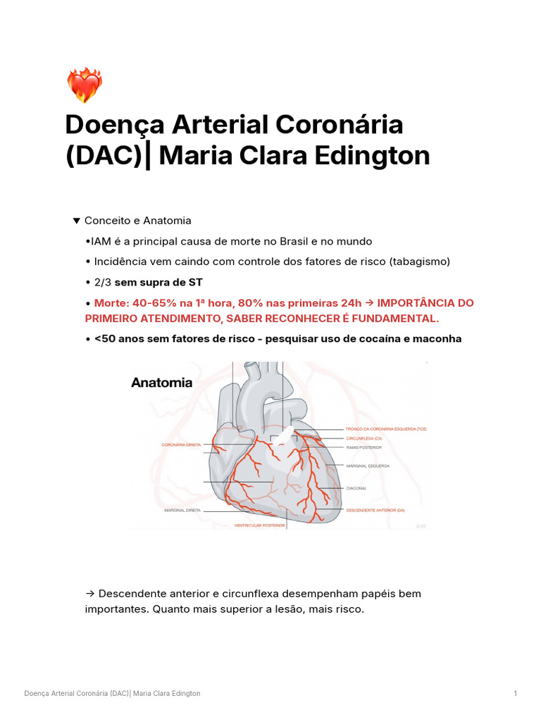 Doença Arterial Coronária: Causas e Tratamento | PDF | Infarto do ...