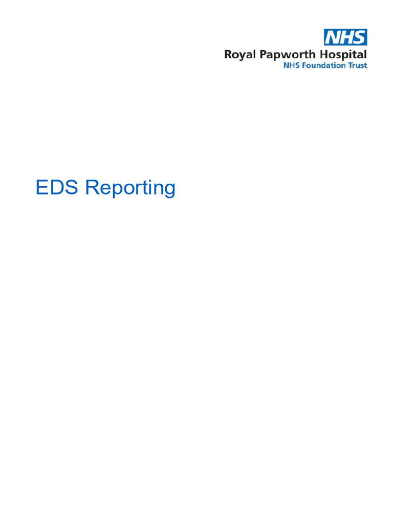 NHS EDS Reporting 2022 Overview | PDF | Patient | Physical Therapy