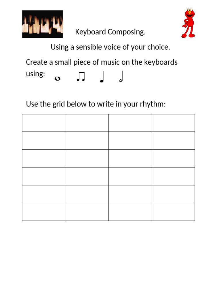 Keyboard Composing - Rhytm Task | PDF