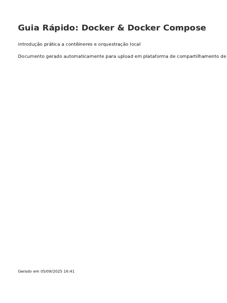 Guia Rápido: Docker e Compose | PDF
