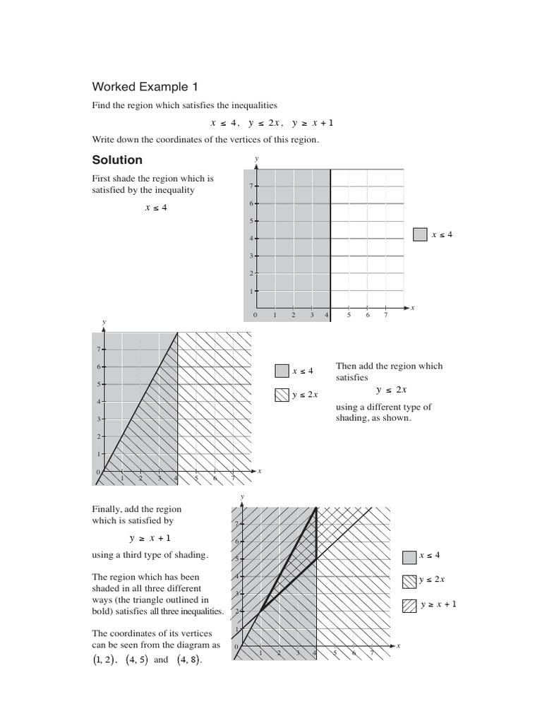 Inequalities Regions Worksheet | PDF | Inequality (Mathematics) | Geometry