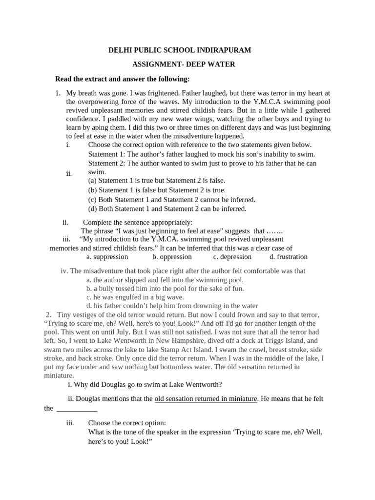 AssignmentDeep Water | PDF