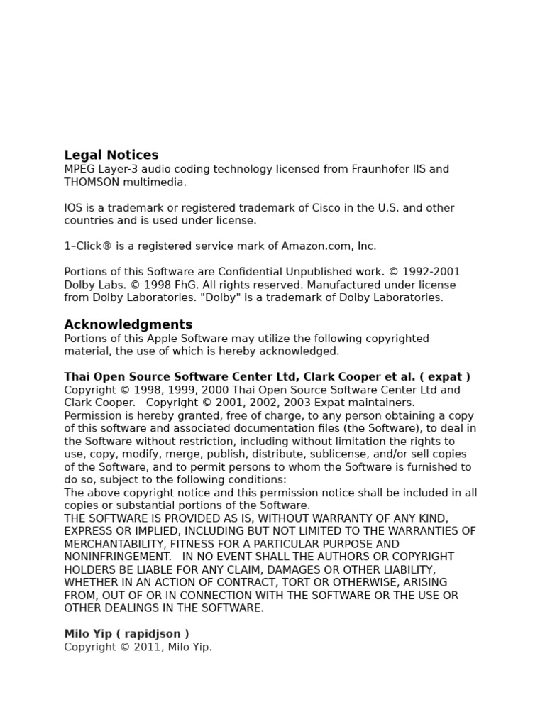 Software Licensing and Copyright Notices | PDF | Copyright | Legal ...