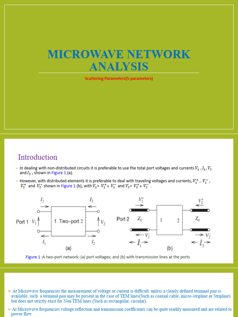 4.microwave Network Analysis S Parameters | PDF | Electrical ...