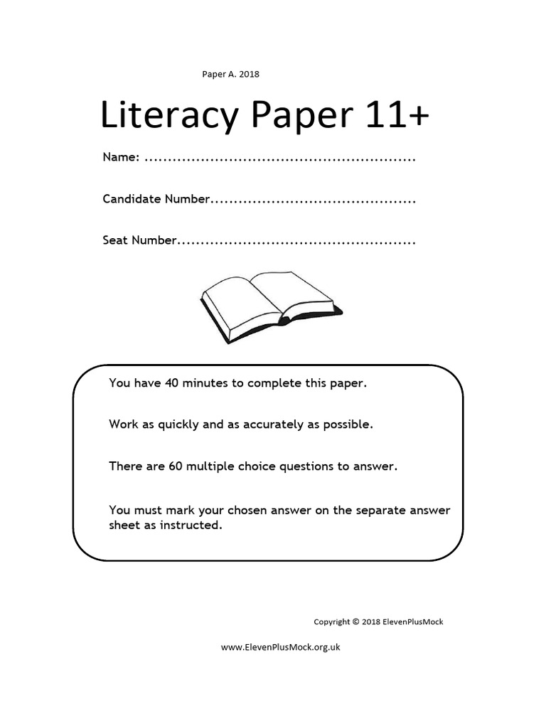 11+ Literacy Practice Paper 2018 | PDF | Sweater
