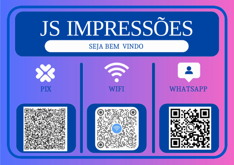 Cartaz de QR Code para Redes Sociais Branco E Azul | PDF
