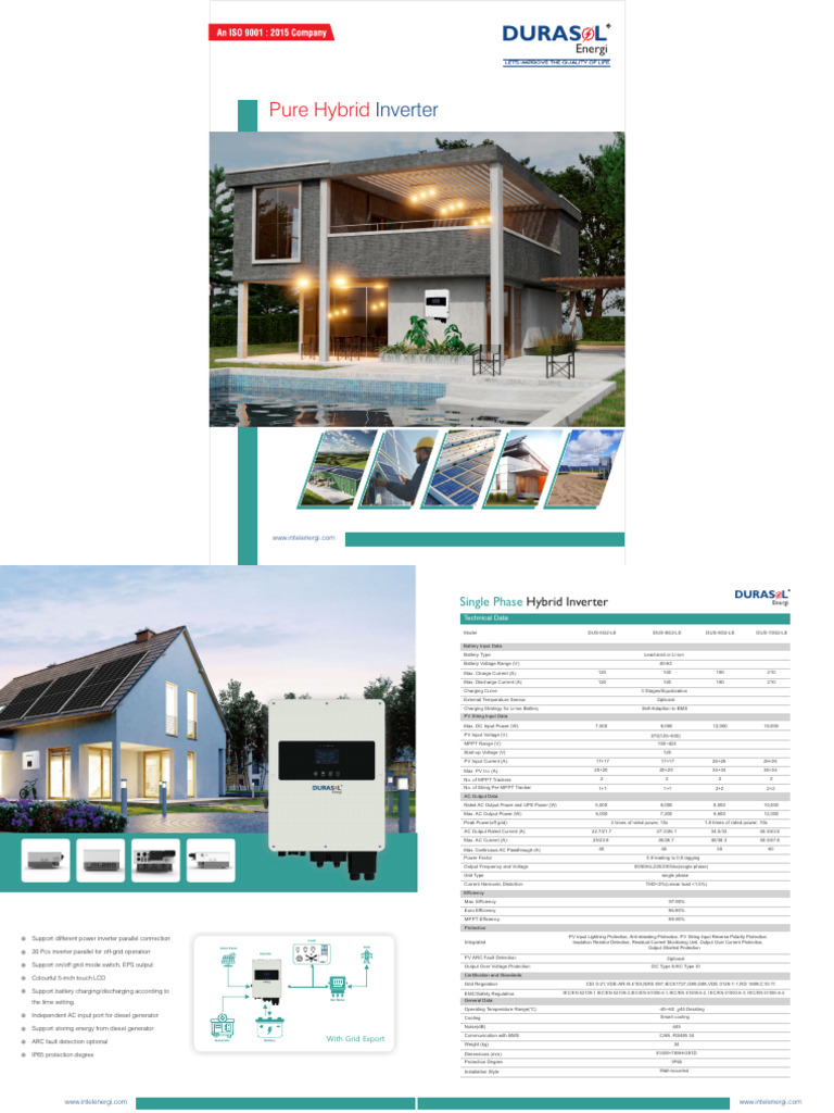 Solar Hybrid Inverter Specifications | PDF | Power Inverter | Electricity