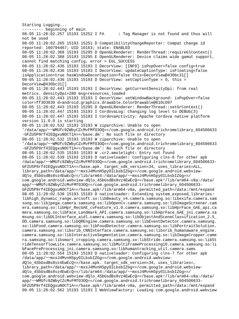 Android Logging and WebView Errors | PDF | Software | System Software