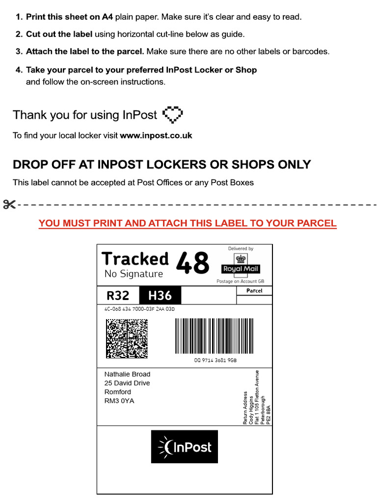 InPost Parcel Label Instructions | PDF | Written Communication