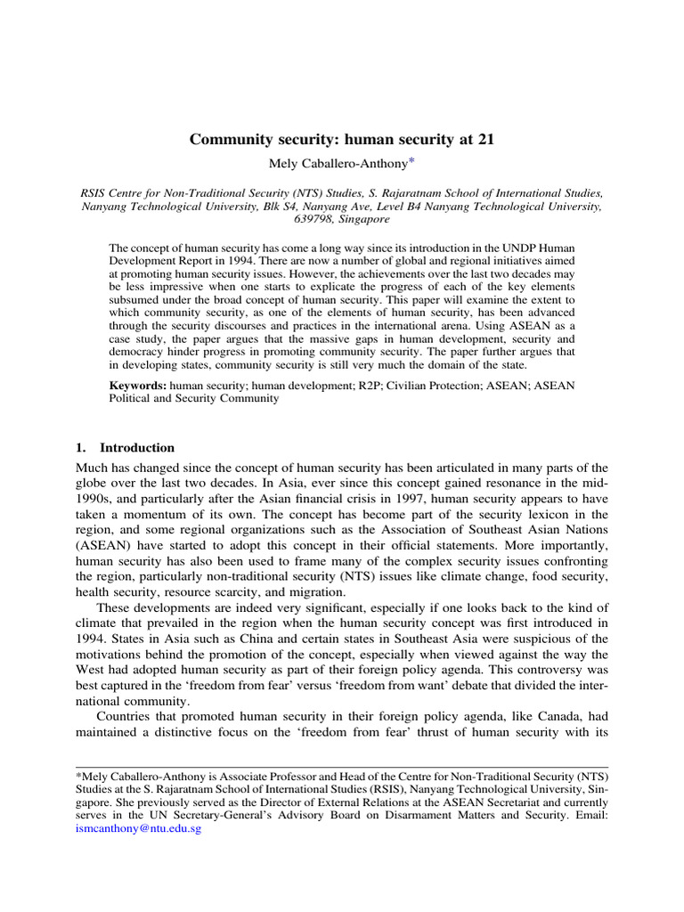 Advancing Community Security in ASEAN | PDF | Rohingya People ...