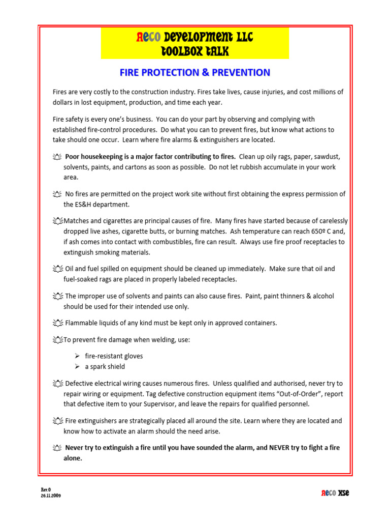 Fire Prevention in Construction Sites | PDF | Fires | Firefighting