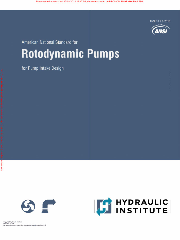 ANSI/HI 9.8-2018 Pump Intake Design | PDF | Pump | Computational Fluid ...