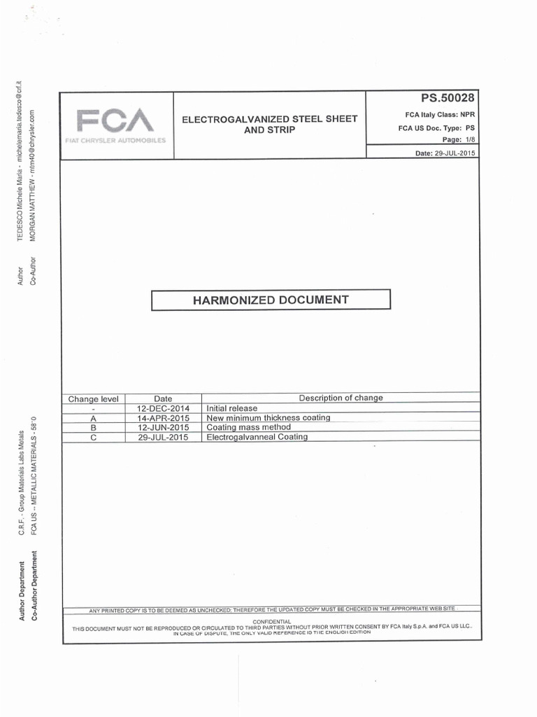 Fca - PS.50028.2015 | PDF
