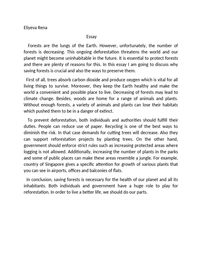 Importance of Saving Forests | PDF