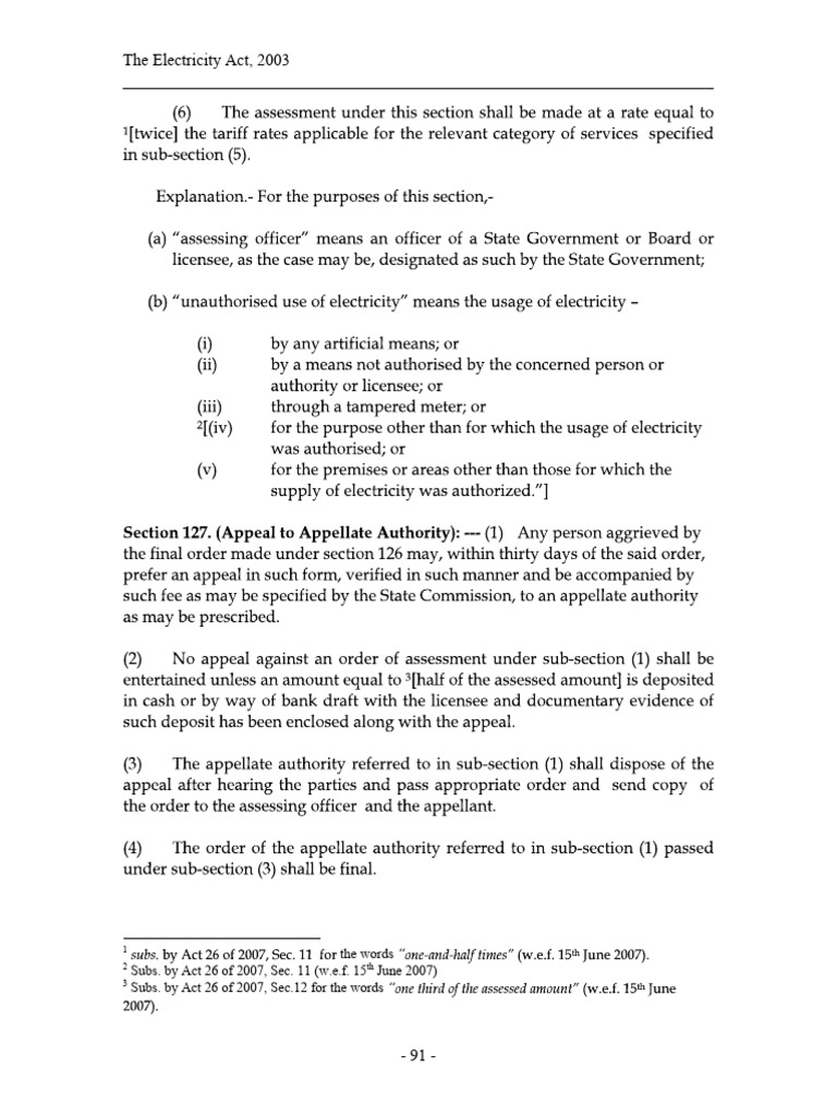 Section 126 of Electricity Act 2003 | PDF