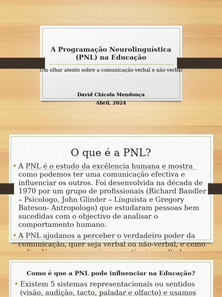 PNL na Educação: Comunicação Eficaz | PDF | Programação ...