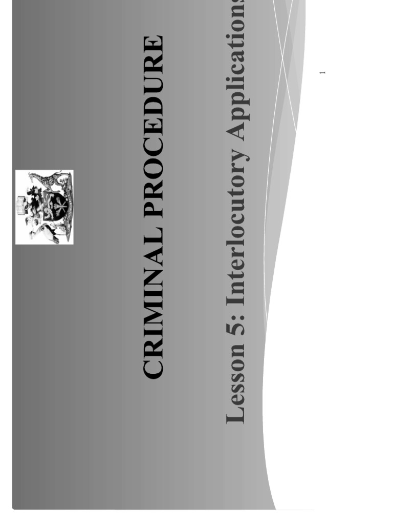 Interlocutory Applications Criminal | PDF