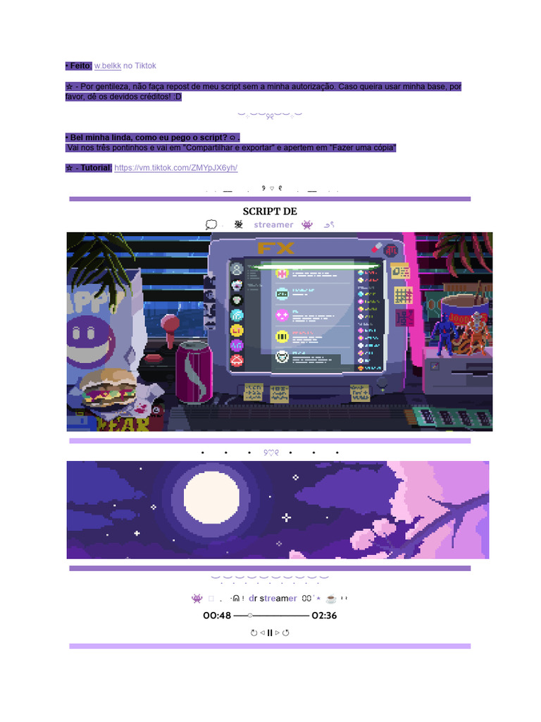 DR Streamer - Script ' | PDF | Cabelo | Roupas
