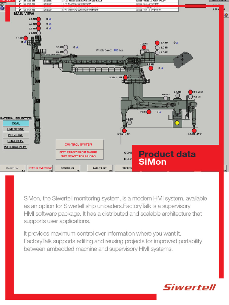 SiMon HMI System for Siwertell Unloaders | PDF
