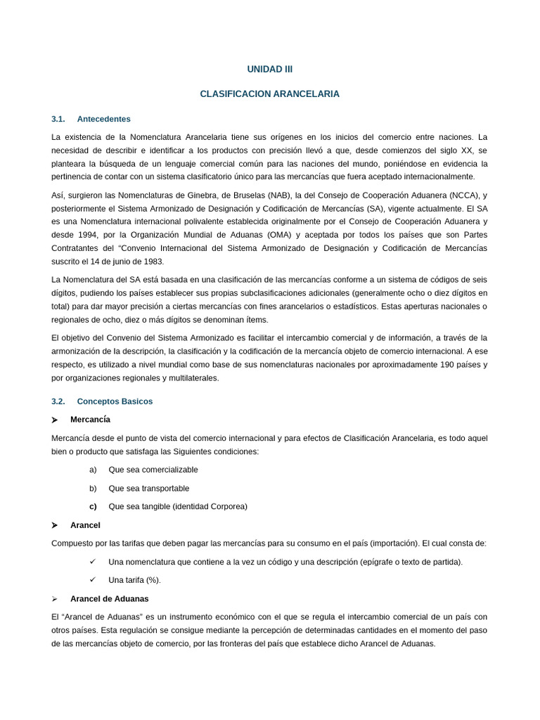 Clasificación Arancelaria y Nomenclaturas | PDF | aduana | Arancel