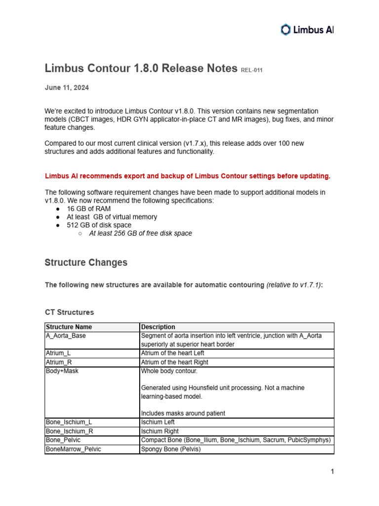 Limbus Contour v1.8.0 Release Notes | PDF | Vertebra