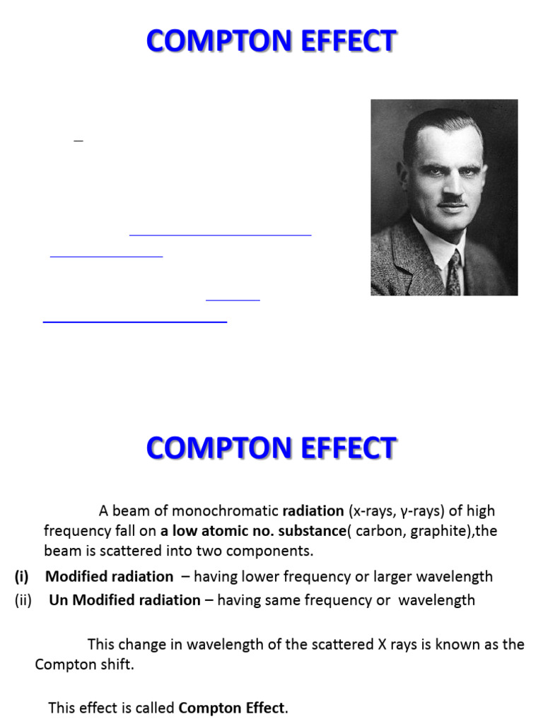Compton Effect: Theory and Analysis | PDF | Electron | Photon
