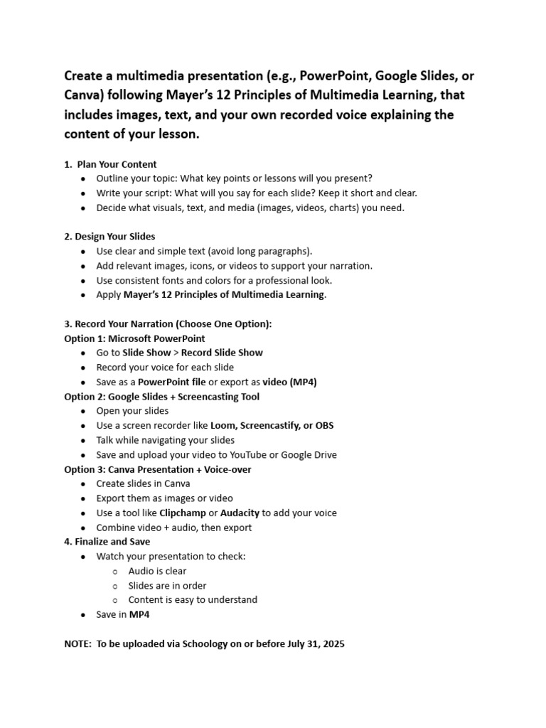 Multimedia Presentation Guide | PDF
