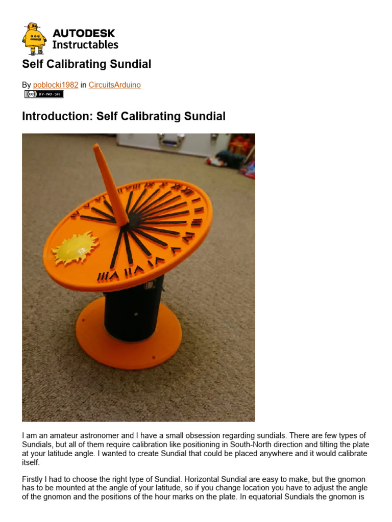 Self-Calibrating Sundial Guide | PDF | Arduino