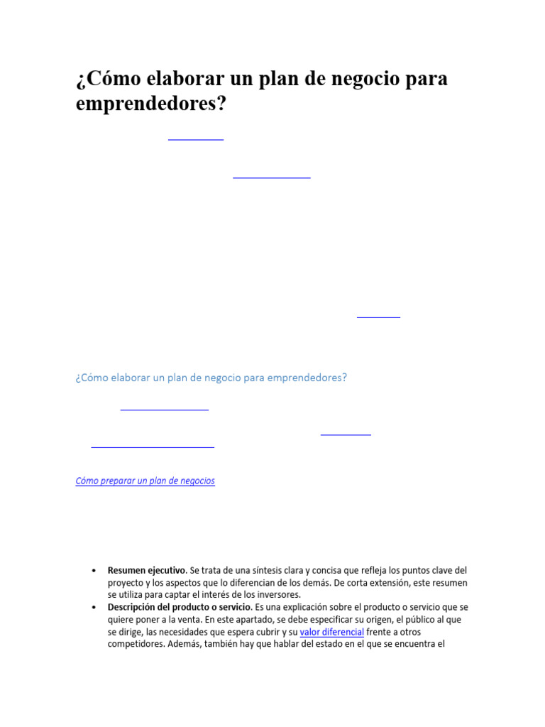 Guía para elaborar un plan de negocio | PDF | Plan de negocios ...