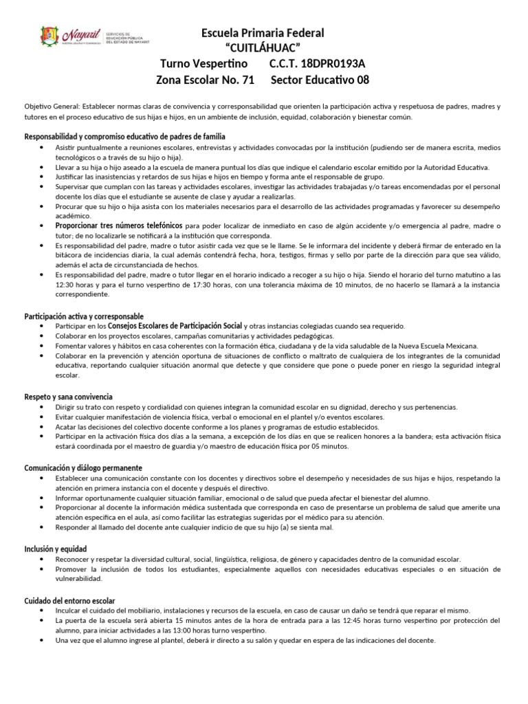 Reglamento de Convivencia Escolar 2025 | PDF | Escuelas | Maestros