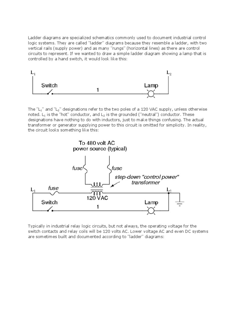 Electrical Ladder Diagram PDF Relay Switch