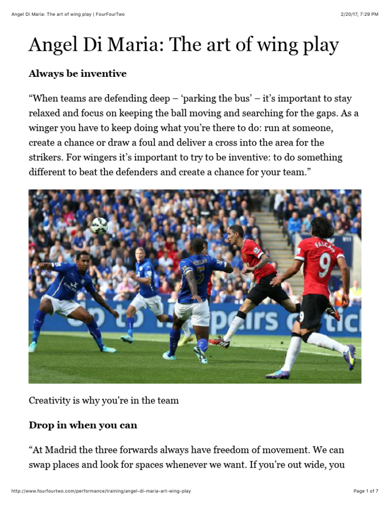 Mastering Wing Play with Di Maria | PDF | Forward (Association Football