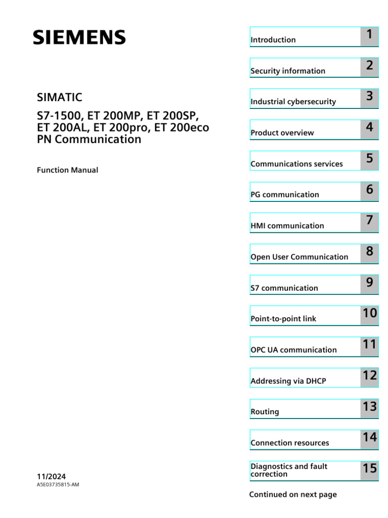 s71500 Communication Function Manual en-US en-US | PDF | Central ...