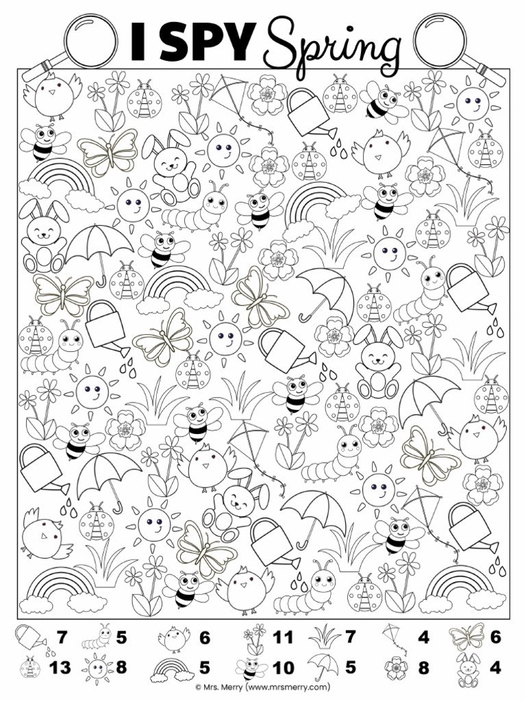 I Spy Spring Activity For Kids - Mrs. Merry | PDF