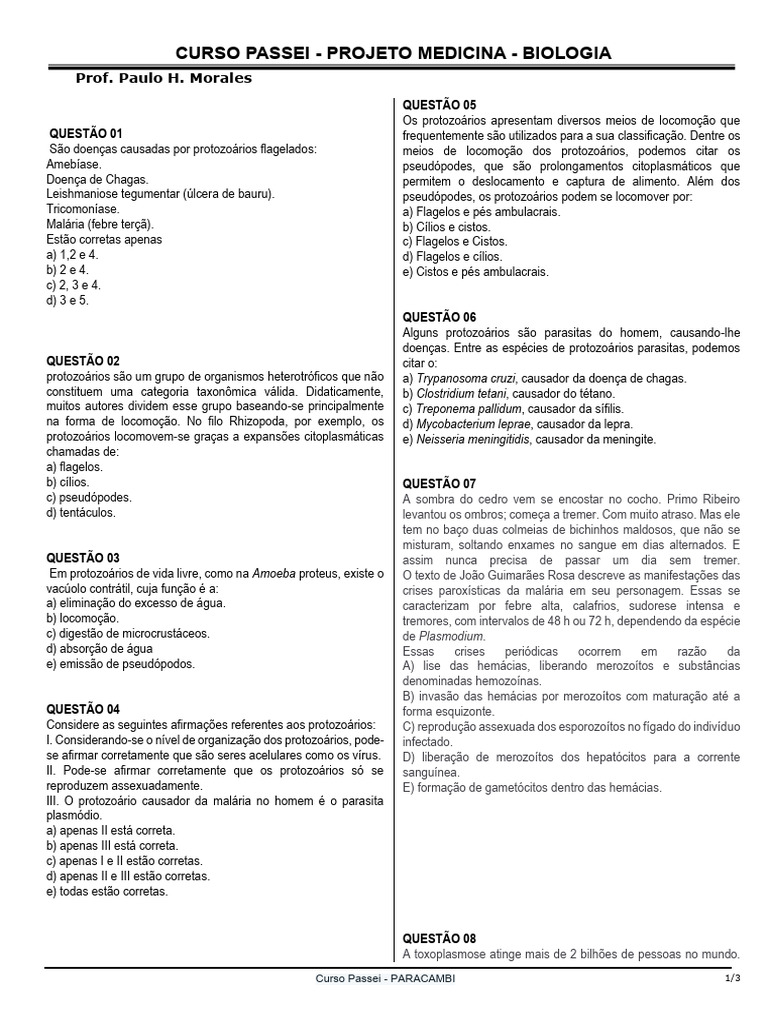 Projeto Medicina Bio - 010 - Queimados - Paracambi | PDF | Vírus ...